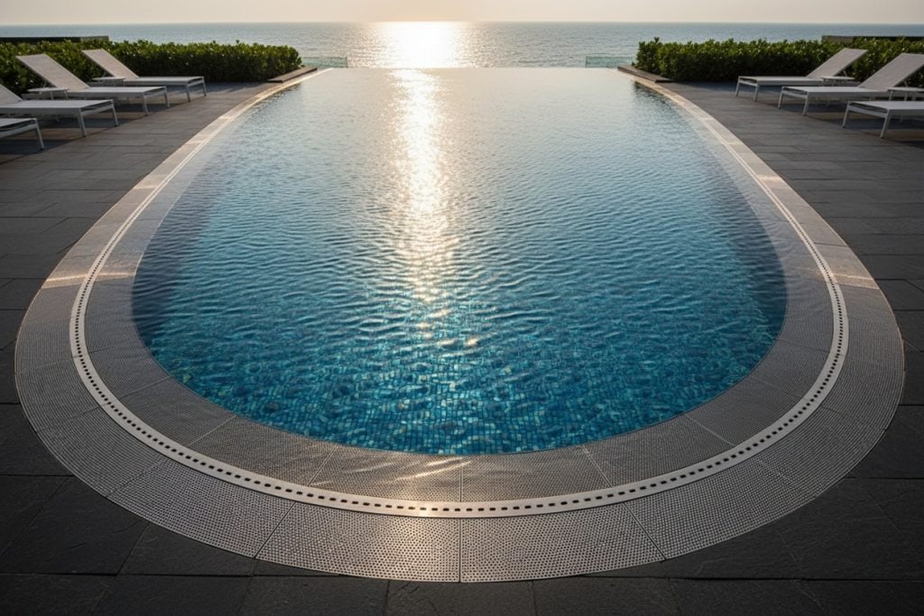 Curved Grating 2 HG curved grate infinity pool